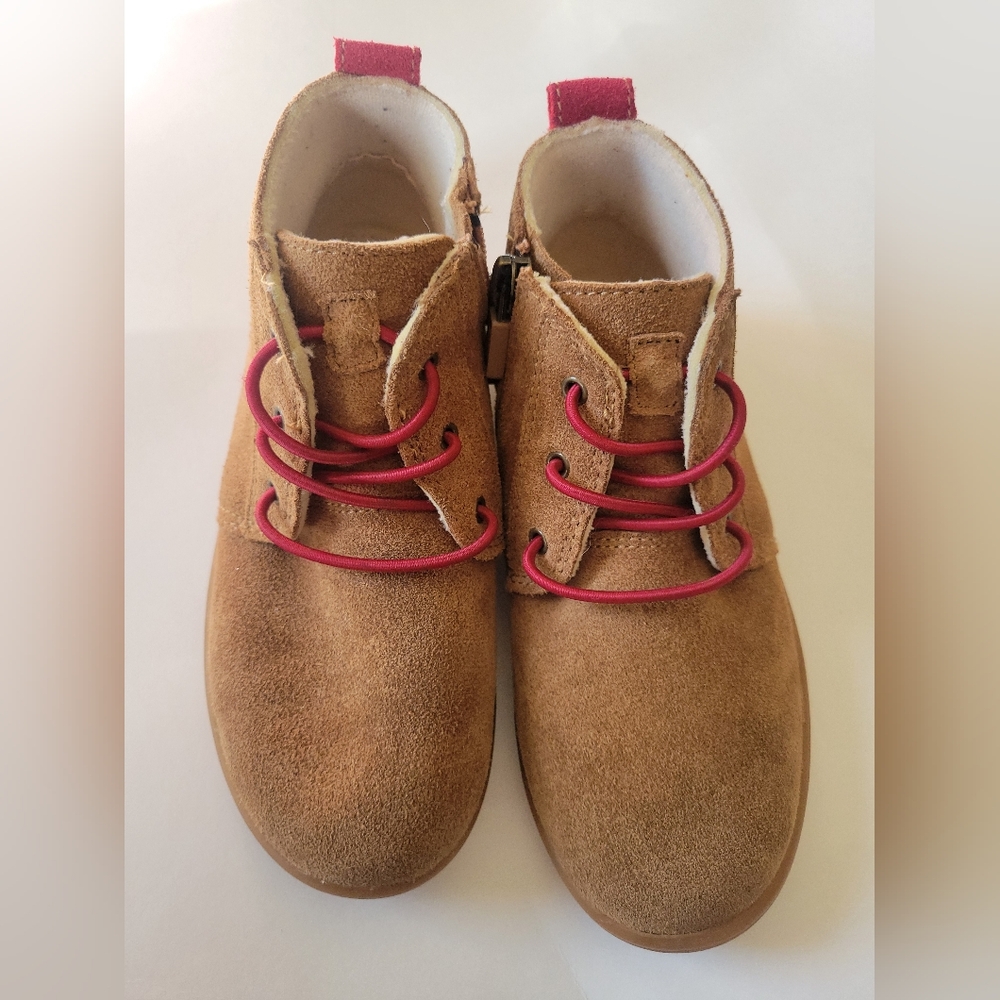 UGG Tan Kids Boots with Red Laces